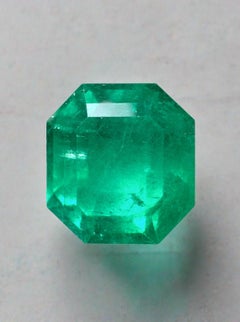 6.62ct Captivant Muzo Green Asscher Cut Colombian Emerald Genuine May