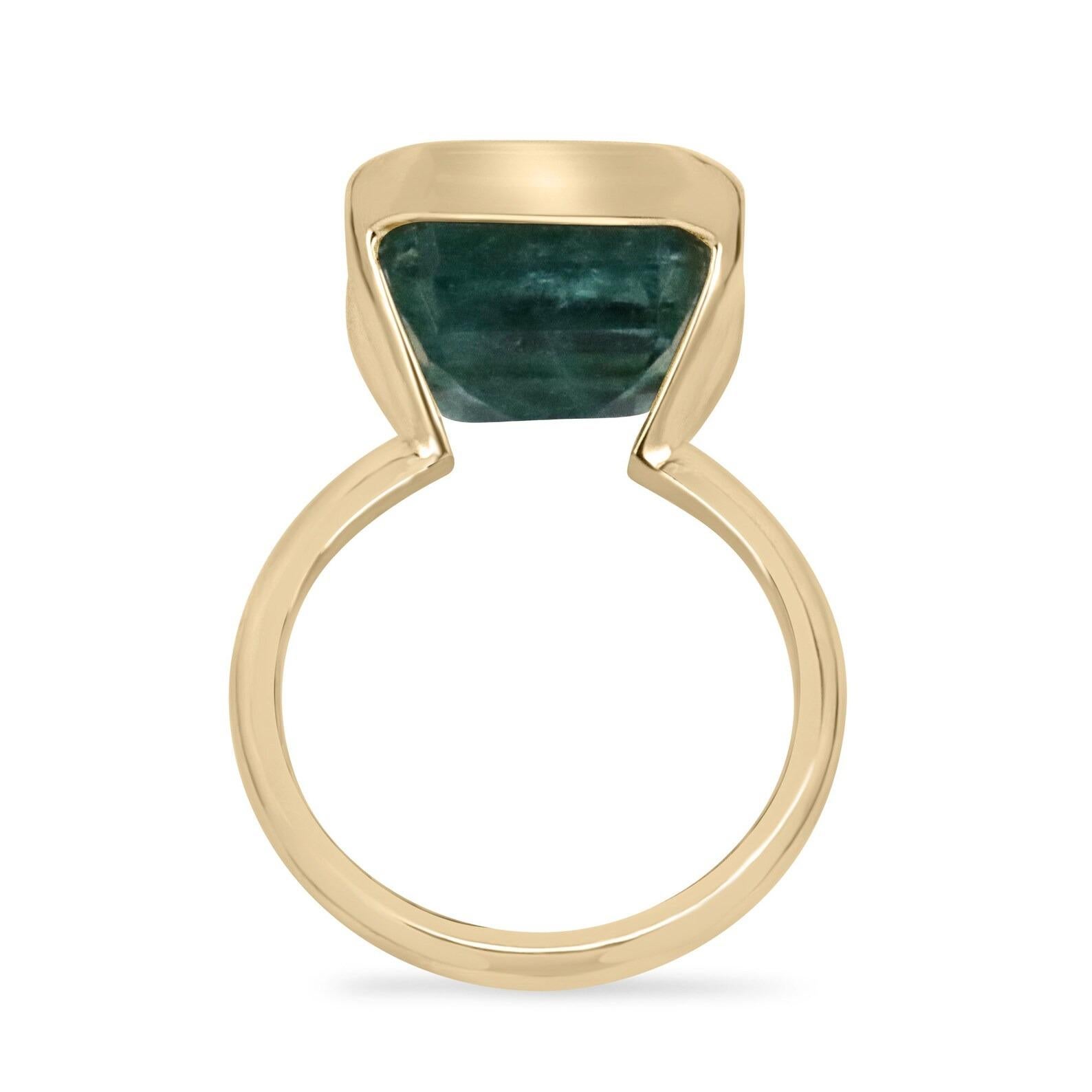 bluish green emerald ring