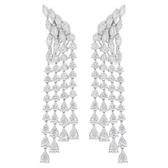 6.63 Carat SI Clarity HI Color Multi Shape Diamond Earrings 14 Karat White Gold