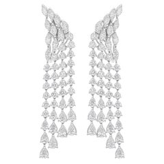 6,63 Carati SI Chiarezza HI Colore Orecchini di diamanti a forma multipla Oro bianco 14 carati