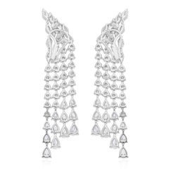 6.63 Carat SI Clarity HI Color Multi Shape Diamond Earrings 18 Karat White Gold