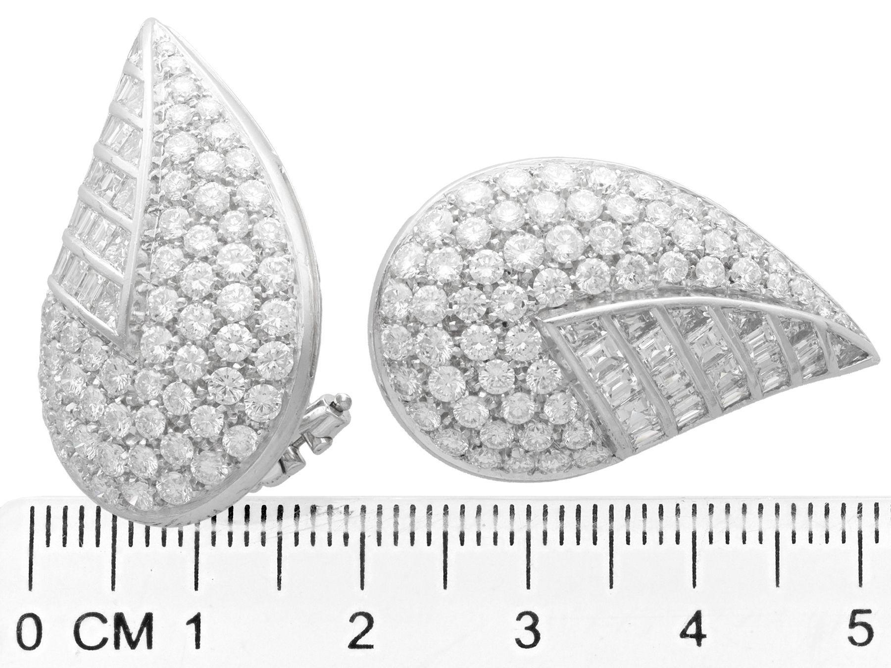 Vintage Italian 6.63 Carat Diamond and Platinum Earrings, Circa 1980 For Sale 2