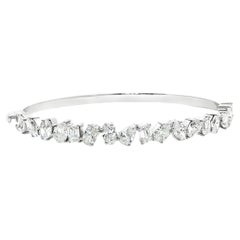 6,63ct. Bracciale in oro bianco 14 carati con diamanti misti a taglio fantasia