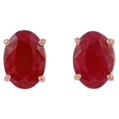 La Birmanie en clair  Boucles d'oreilles rubis en or rose 18k