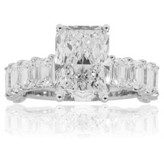 6.64 Carat Radiant Diamond Ring Brilliant White 14K Gold Timeless Brilliance