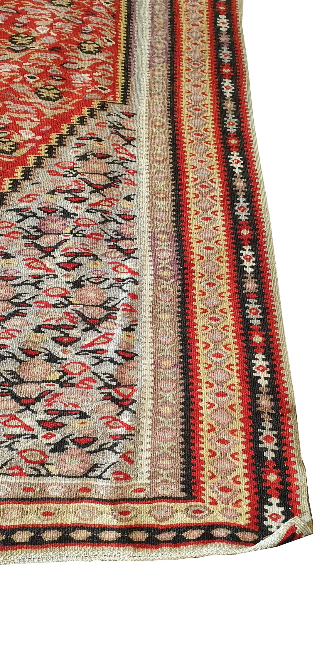 Hand-Woven 664 - Old Fine Senneh Kilim For Sale
