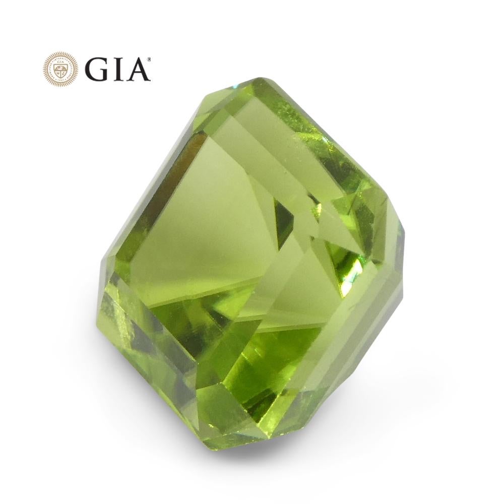 6.64ct Octagonal/Emerald Cut Yellowish Green Peridot GIA Certified For Sale 10