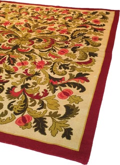 665 - Aubusson 19th Century Needlepoint Rug