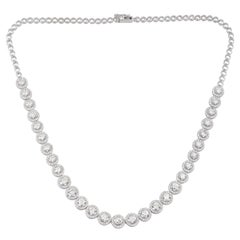 Meghna Jewels 6.65 Carat Diamond 14 Karat White Gold Necklace