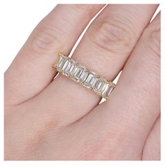 6 Carat Emerald Cut Diamond Eternity Band Ring 14k Yellow Gold