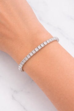 14K Gold Diamond Flex Bangle, 6.65ct, Round Cut