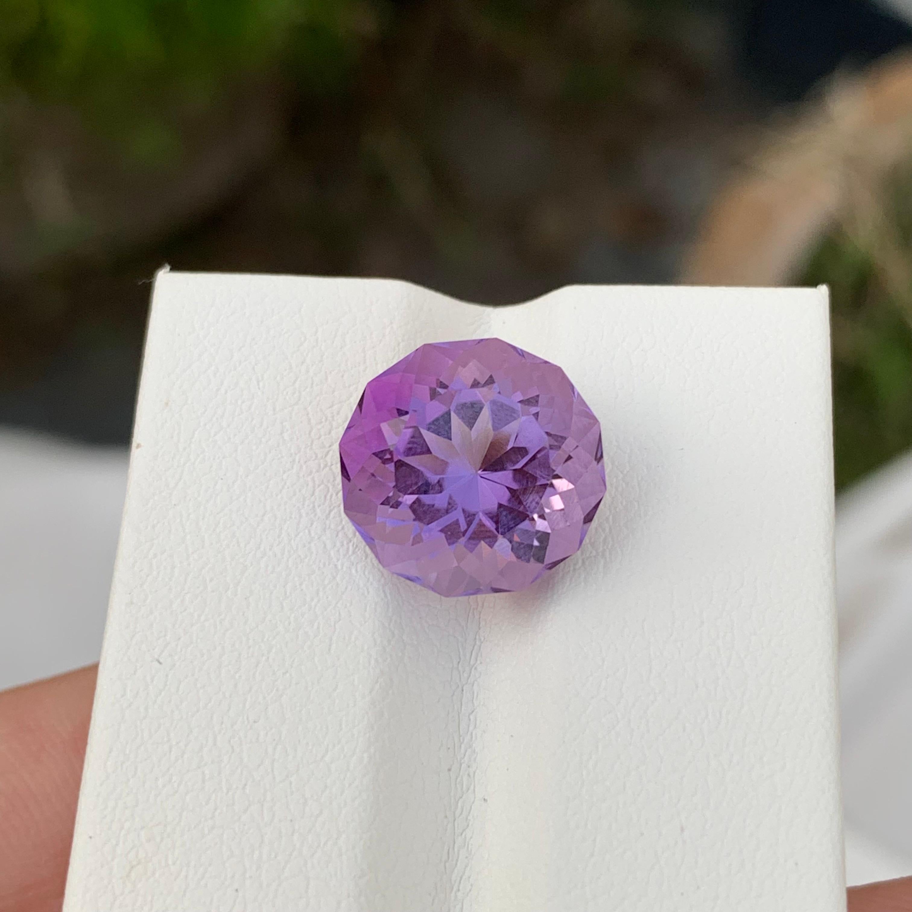 6.65 Carat Natural Loose Amethyst Round Shape Gem For Ring Jewellery For Sale 4