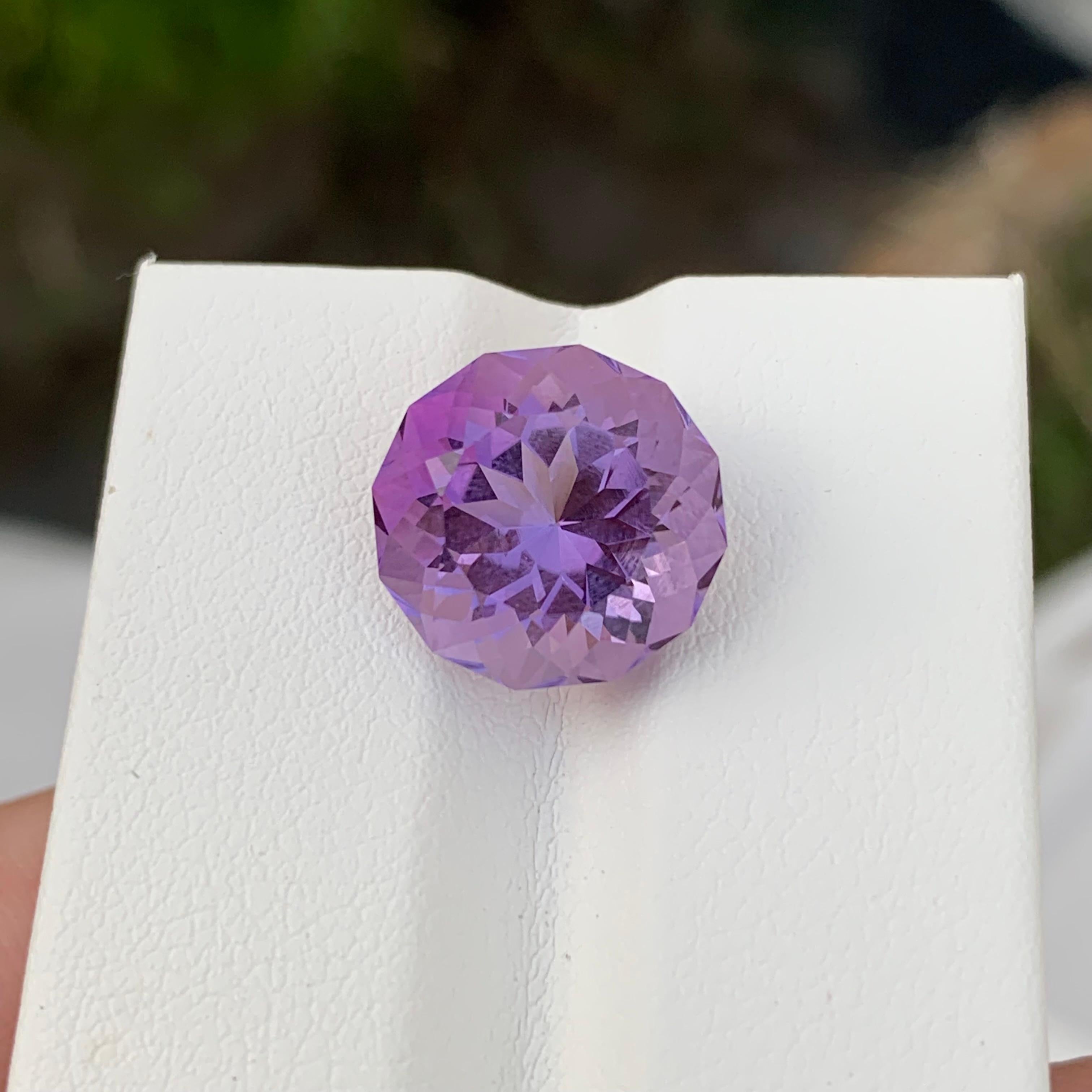 Round Cut 6.65 Carat Natural Loose Amethyst Round Shape Gem For Ring Jewellery  For Sale