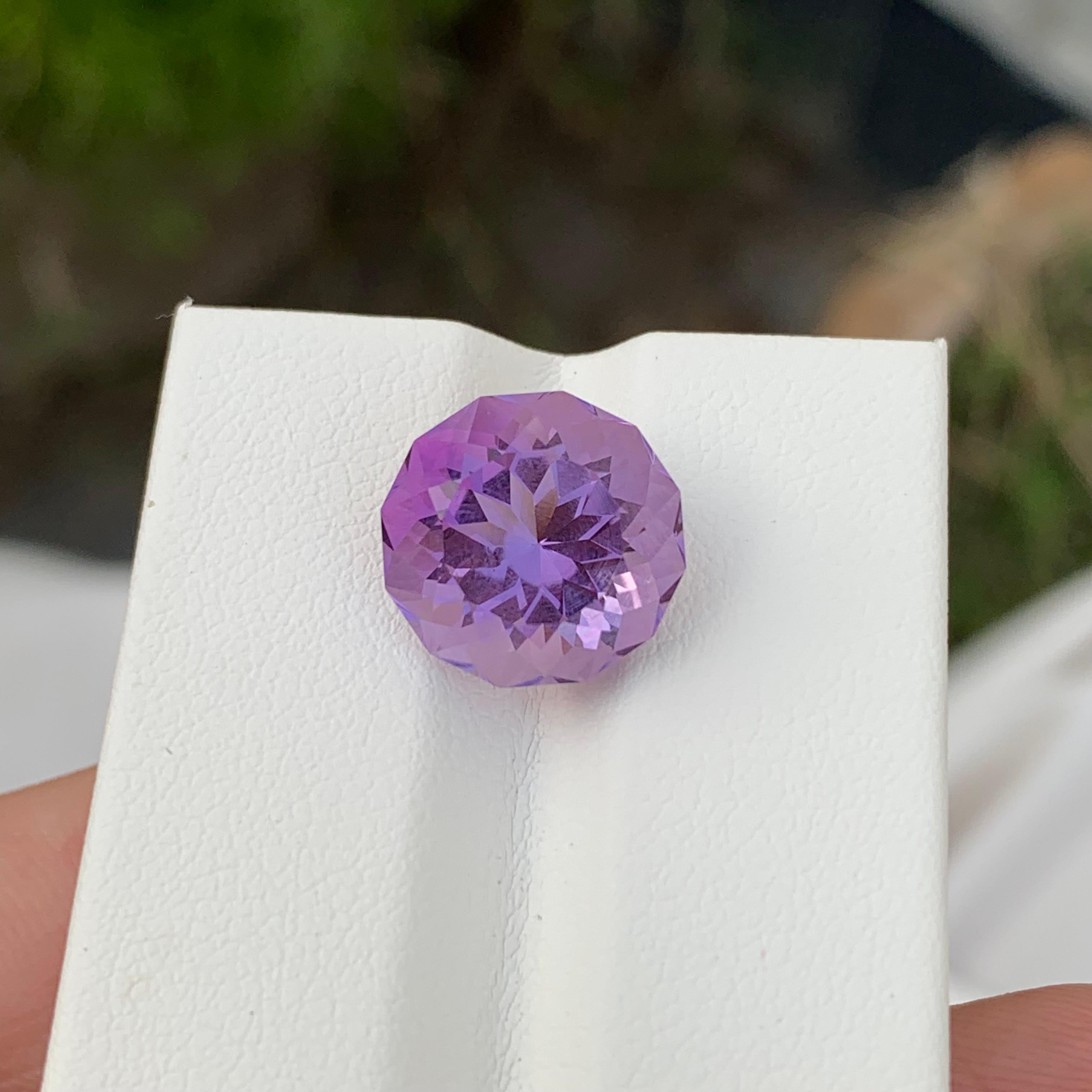 6.65 Carat Natural Loose Amethyst Round Shape Gem For Ring Jewellery  In New Condition For Sale In Peshawar, PK