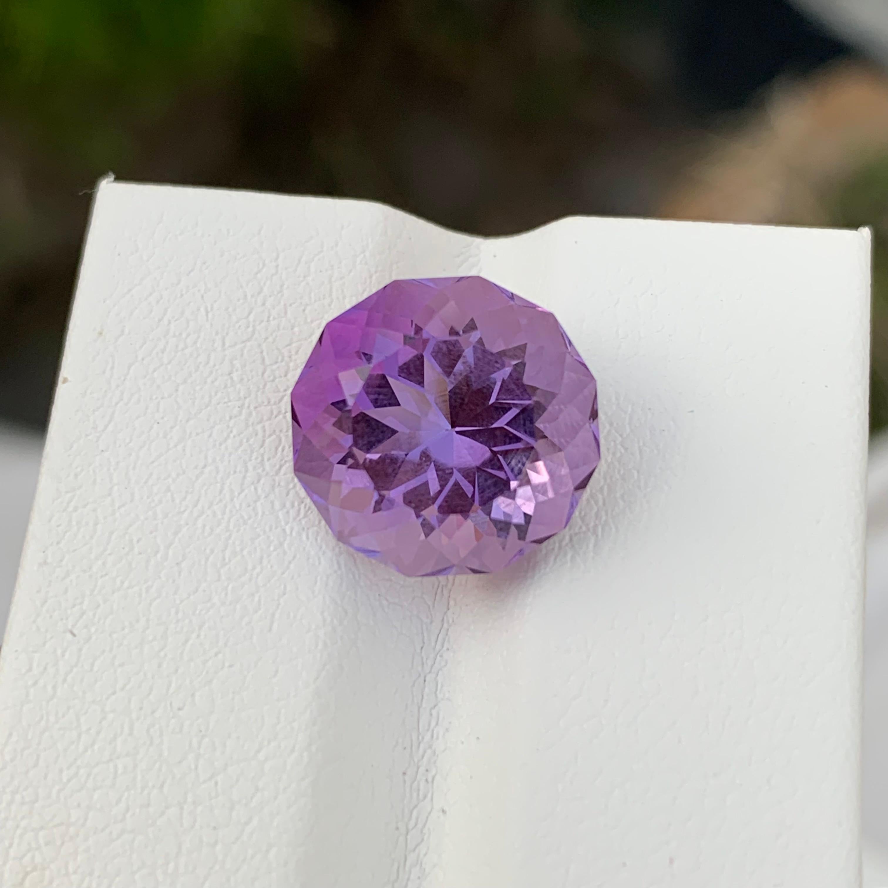 6.65 Carat Natural Loose Amethyst Round Shape Gem For Ring Jewellery  For Sale 1