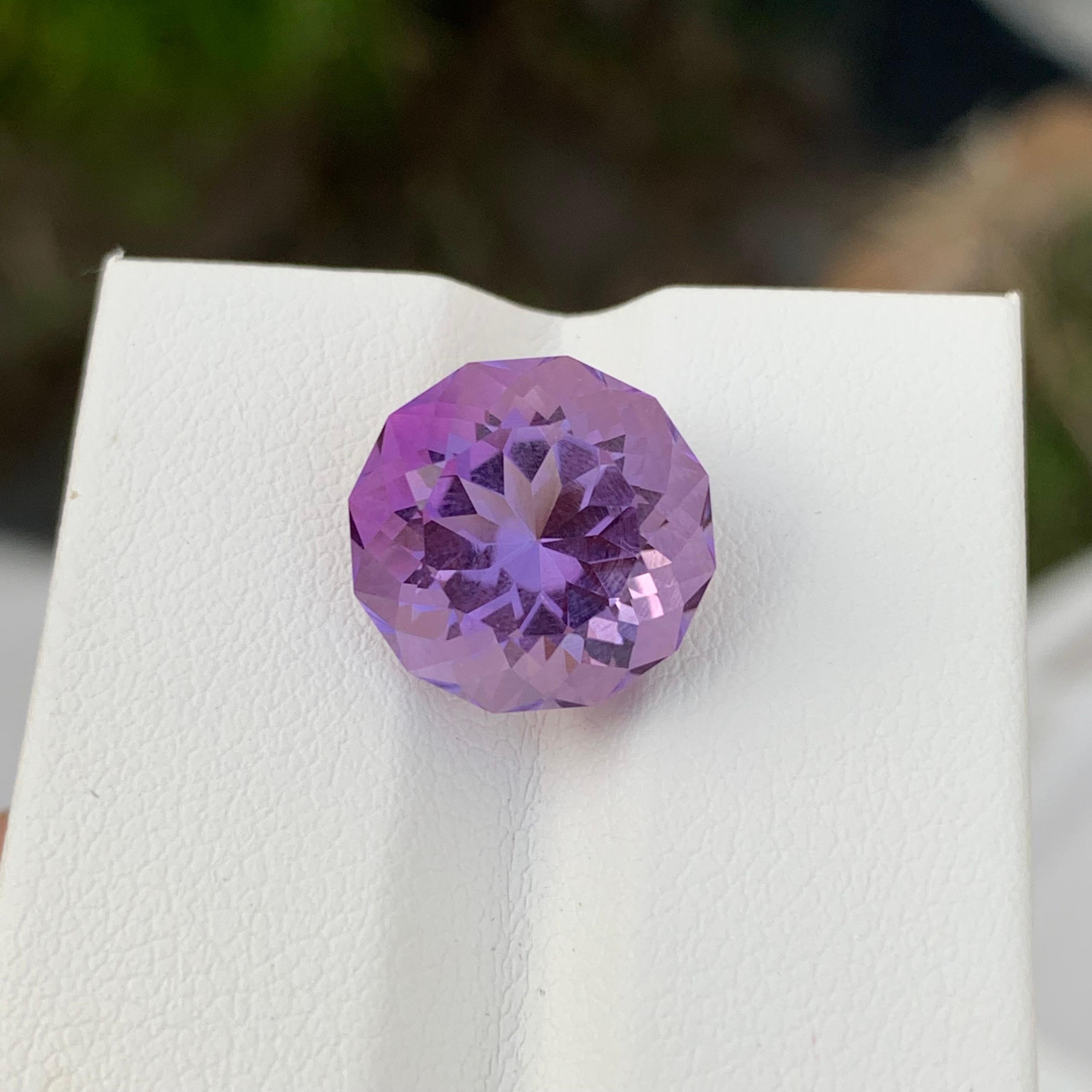 6.65 Carat Natural Loose Amethyst Round Shape Gem For Ring Jewellery  For Sale 2