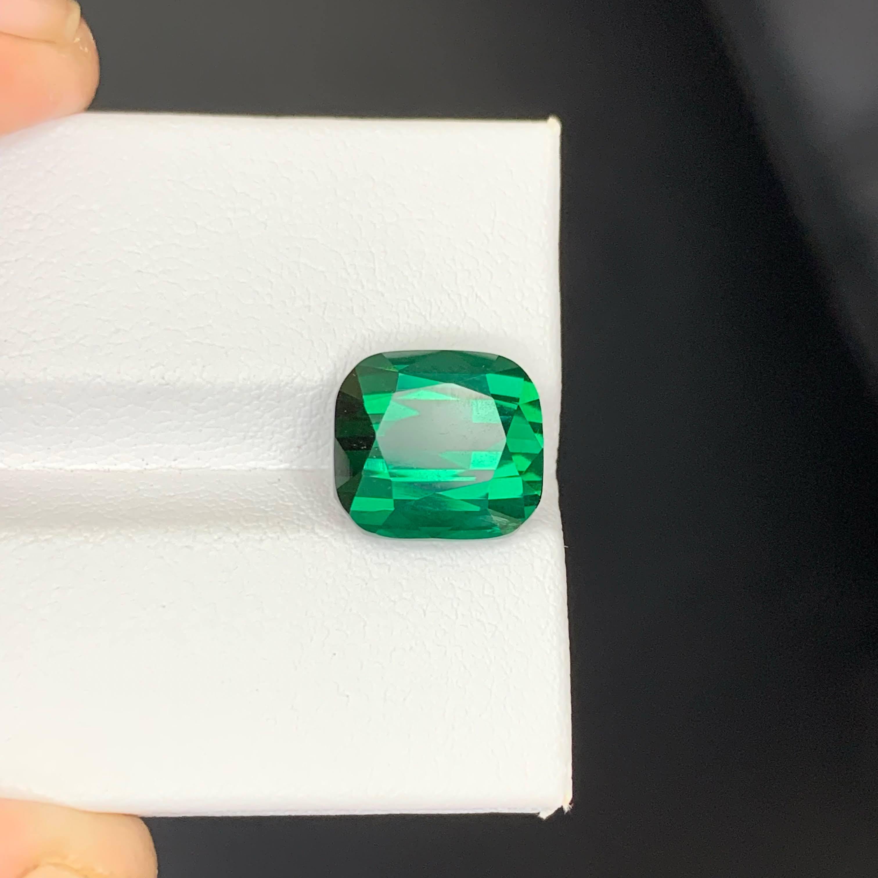 6.65 Carati di tormalina verde bluastra sfusa naturale con taglio a cuscino Gemma afgana in vendita 4