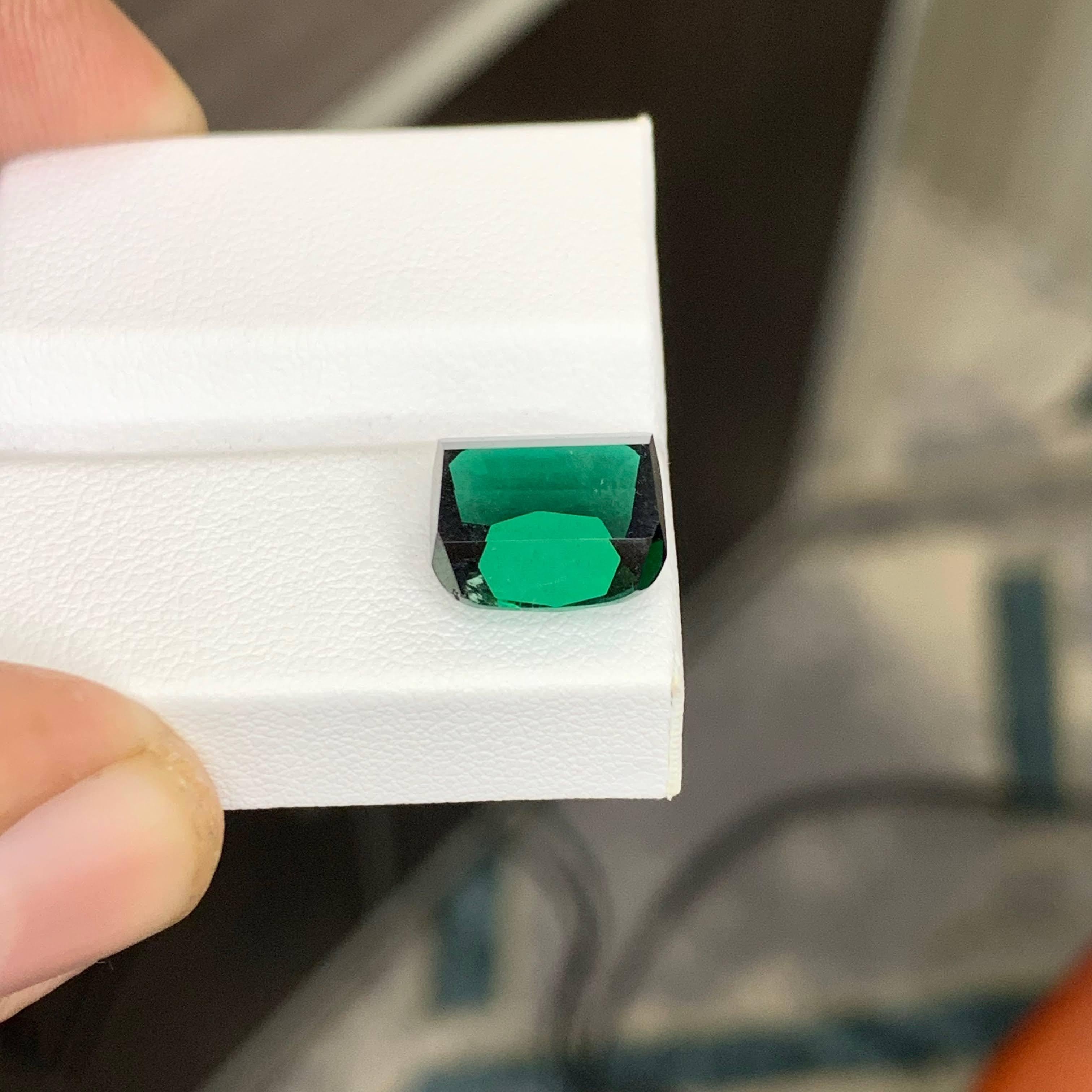 6.65 Carati di tormalina verde bluastra sfusa naturale con taglio a cuscino Gemma afgana in vendita 5