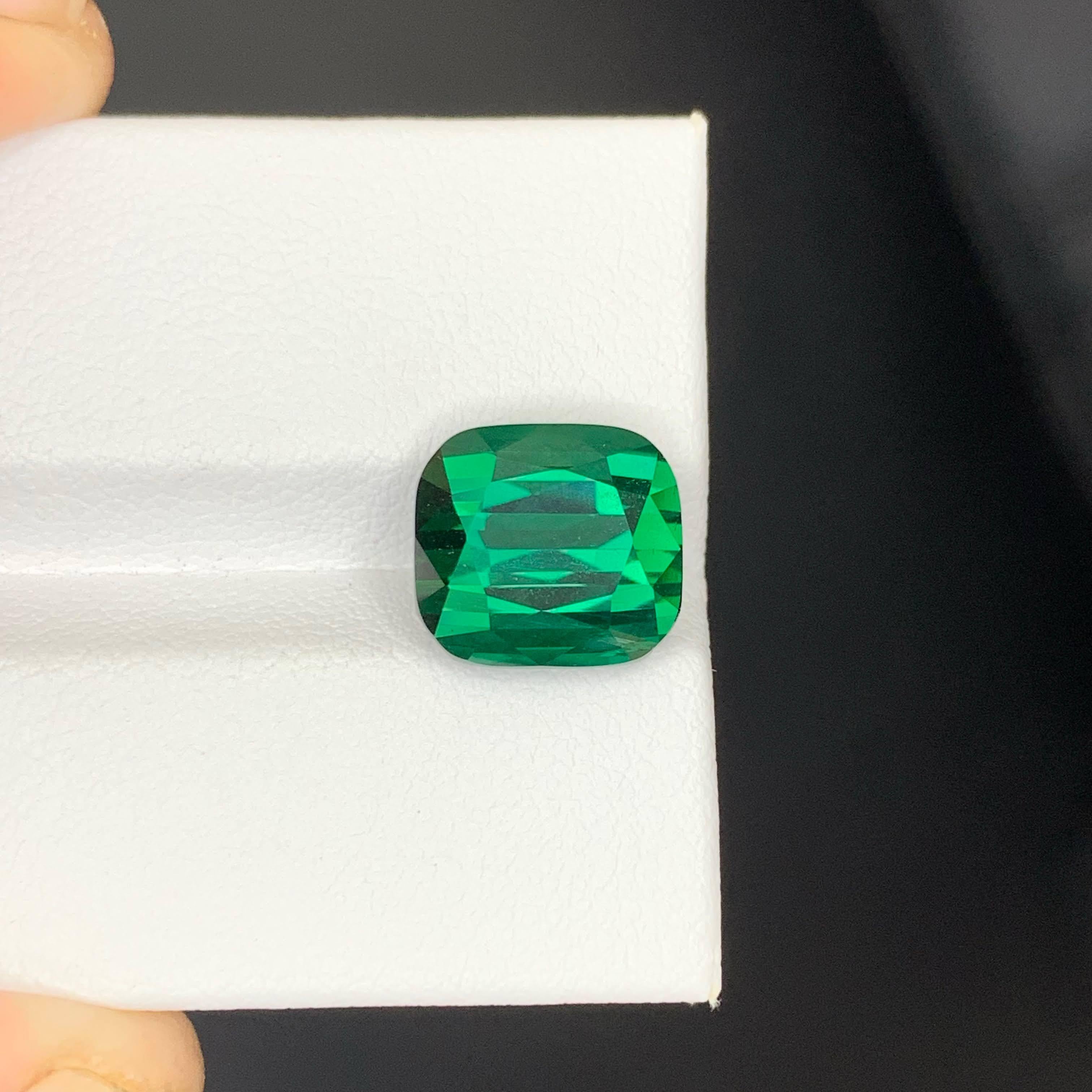 Taglio cuscino 6.65 Carati di tormalina verde bluastra sfusa naturale con taglio a cuscino Gemma afgana in vendita