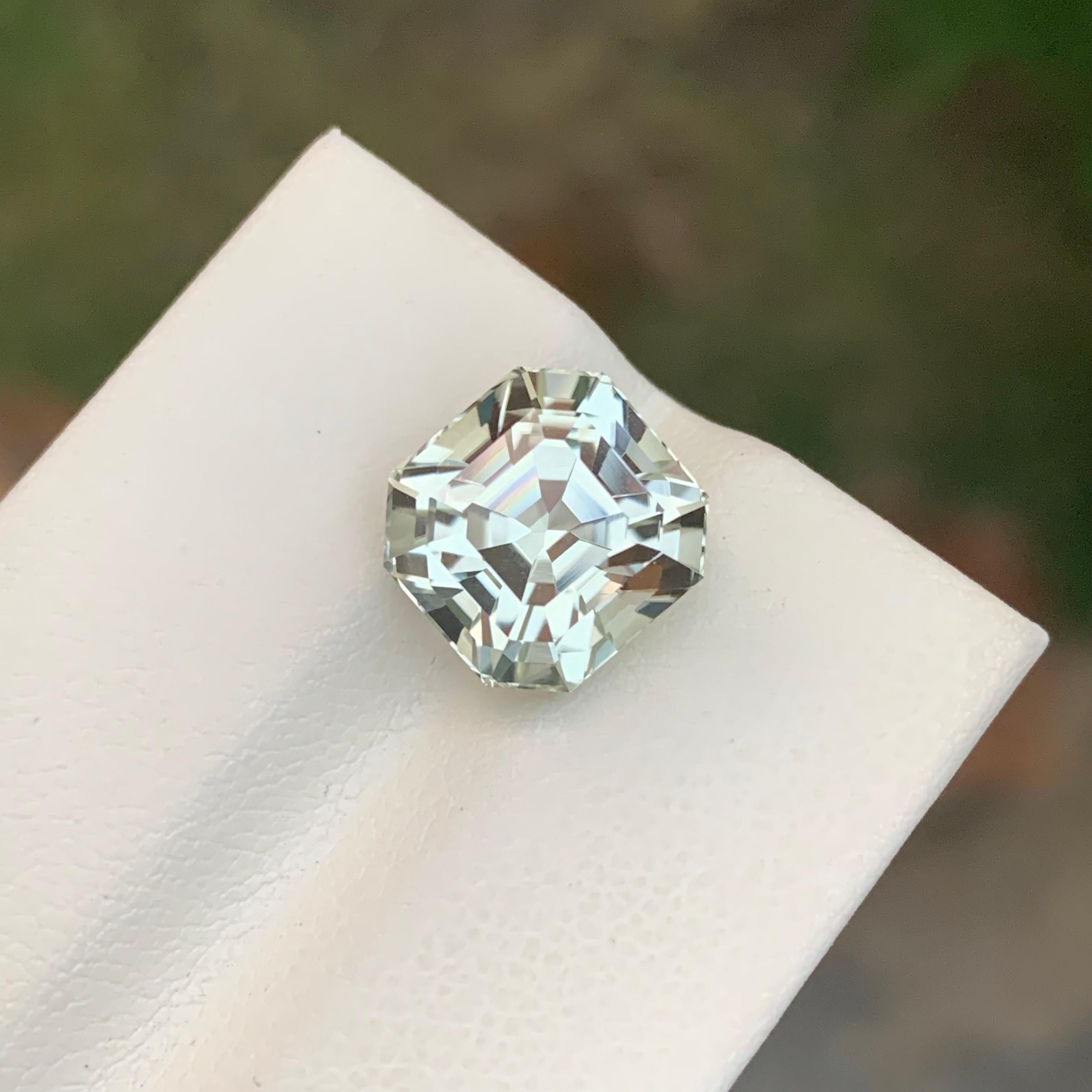 6.65 Carat Natural Loose Light Green Tourmaline Asscher Cut Gemstone (pierre de taille) en vente 5