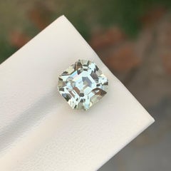 6.65 Carat Natural Loose Light Green Tourmaline Asscher Cut Gemstone