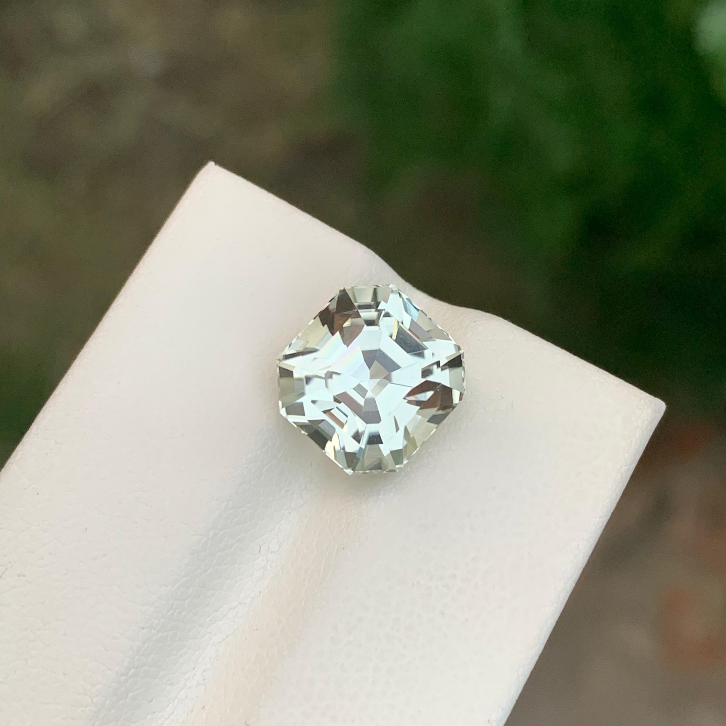 6.65 Carat Natural Loose Light Green Tourmaline Asscher Cut Gemstone (pierre de taille) Neuf - En vente à Peshawar, PK