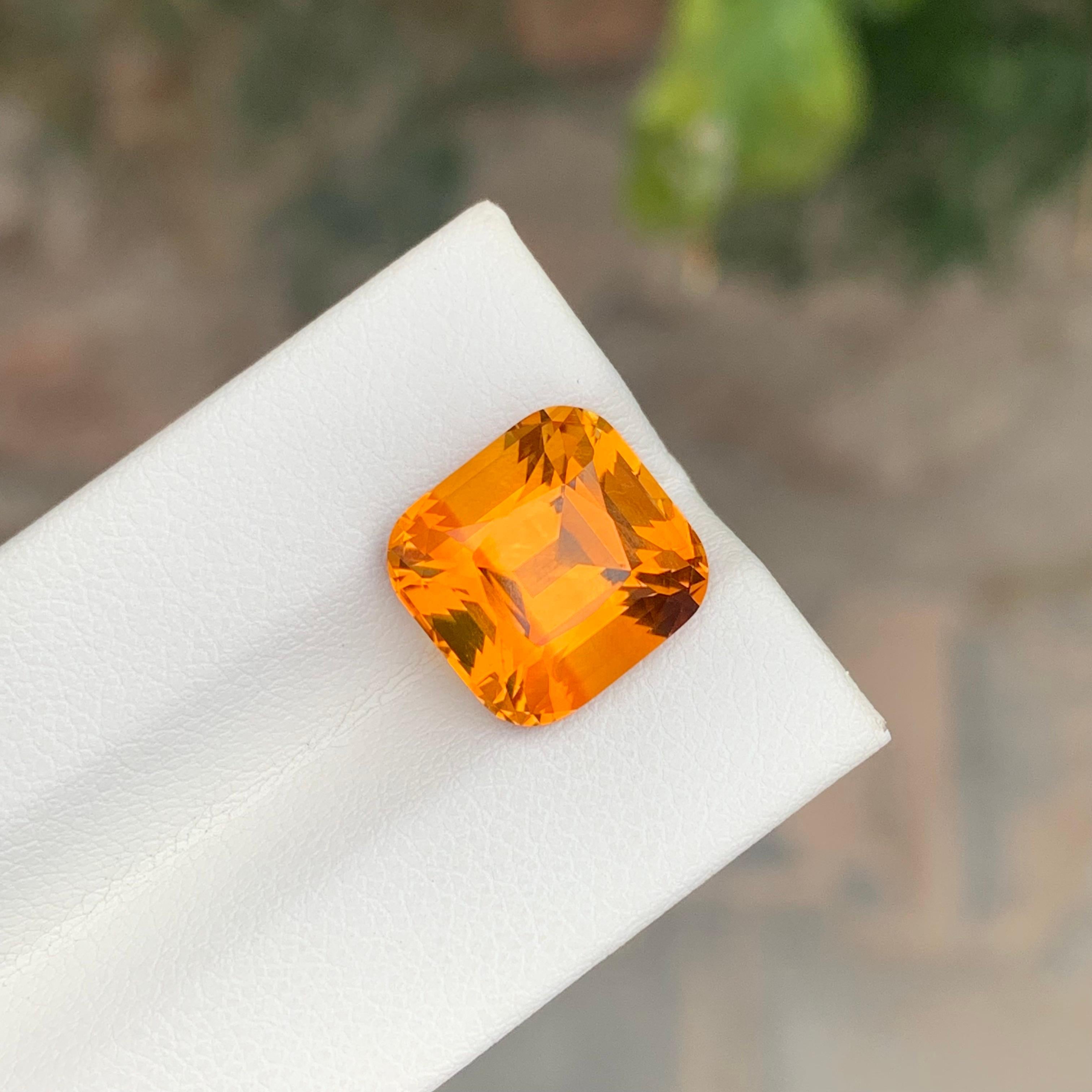 Pierre précieuse naturelle taille coussin Madeira Citrine non sertie de 6,65 carats en vente 5