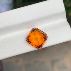 6.65 Carat Natural Loose Madeira Citrine Cushion Shape Gemstone