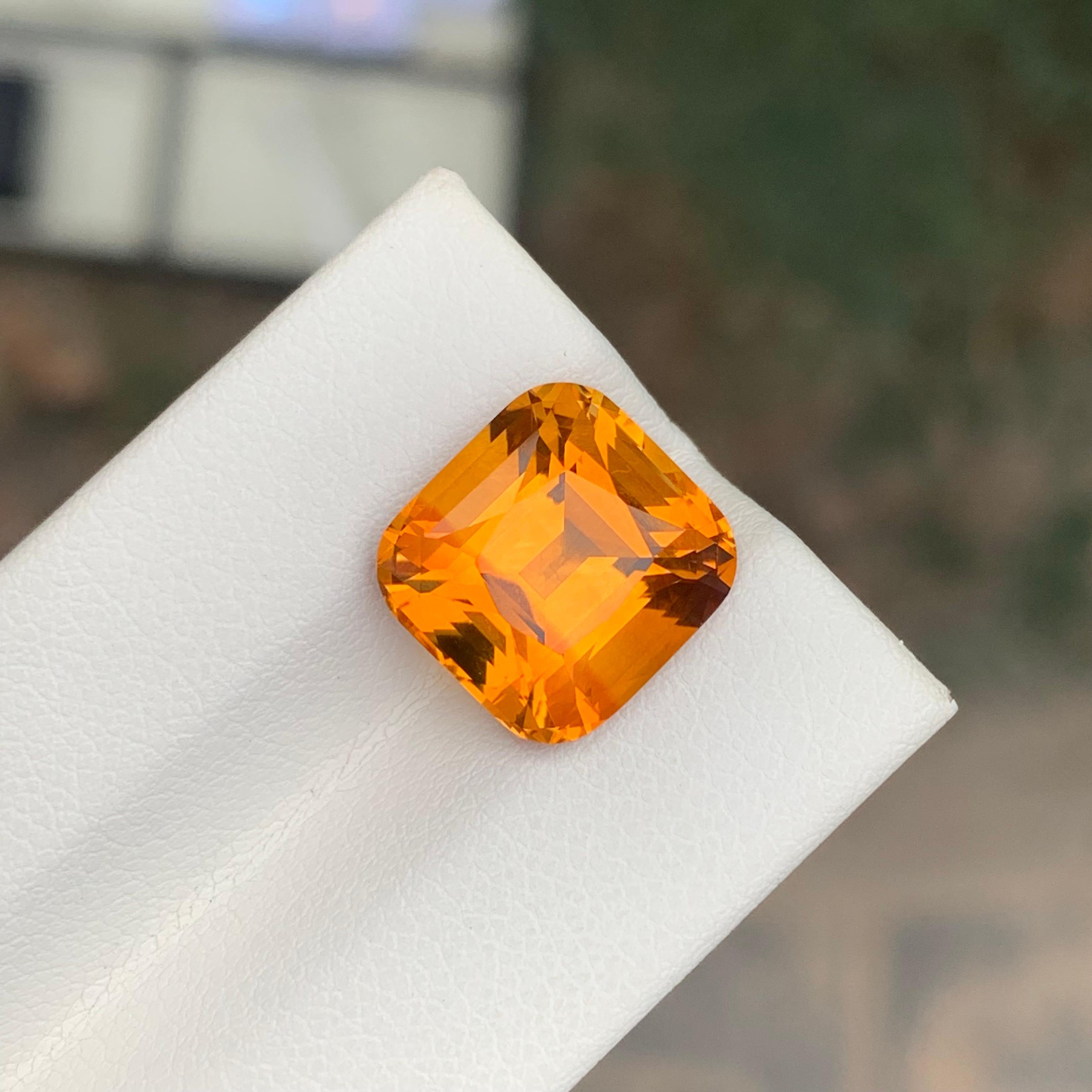 Taille coussin Pierre précieuse naturelle taille coussin Madeira Citrine non sertie de 6,65 carats en vente