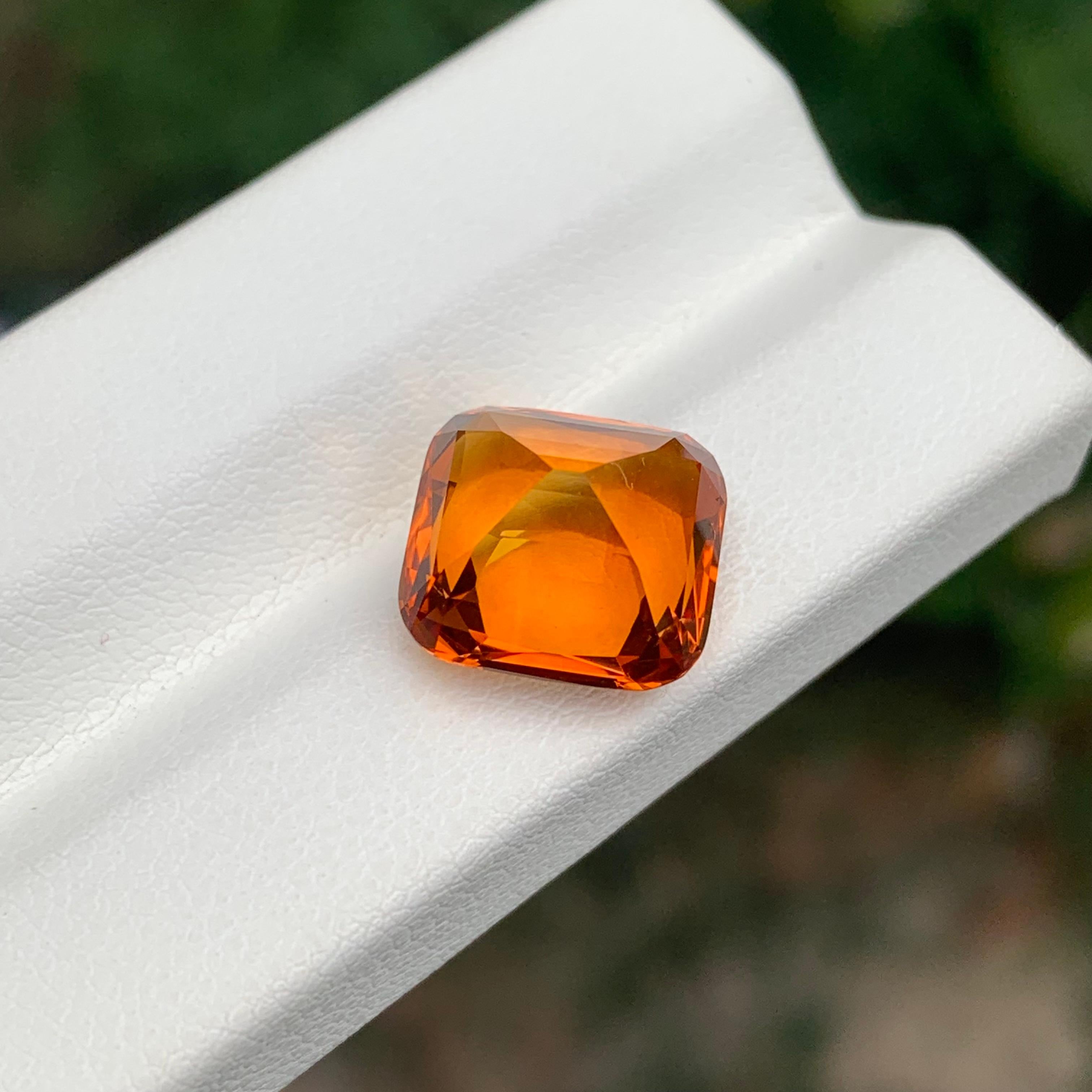 Pierre précieuse naturelle taille coussin Madeira Citrine non sertie de 6,65 carats en vente 1