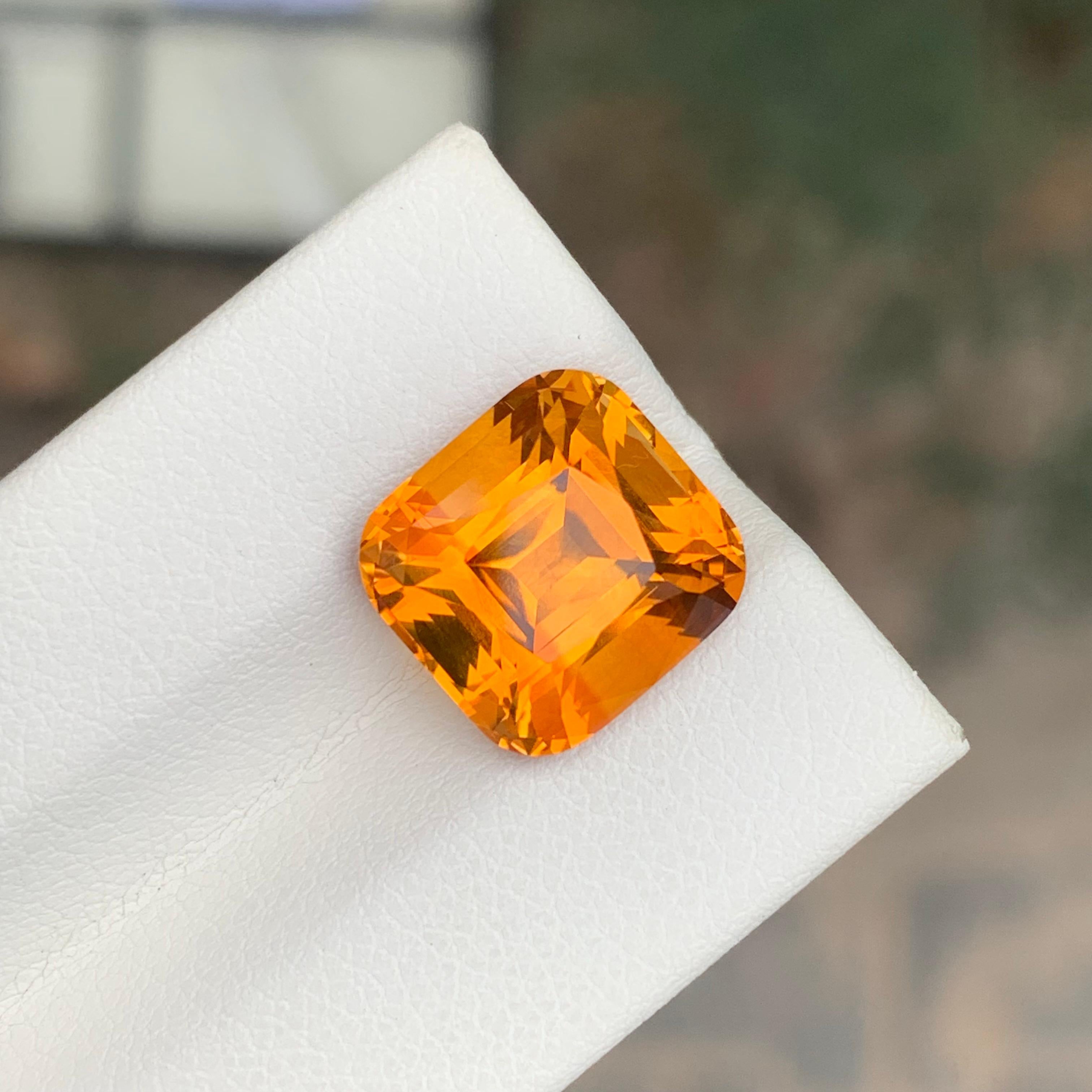 Pierre précieuse naturelle taille coussin Madeira Citrine non sertie de 6,65 carats en vente 2