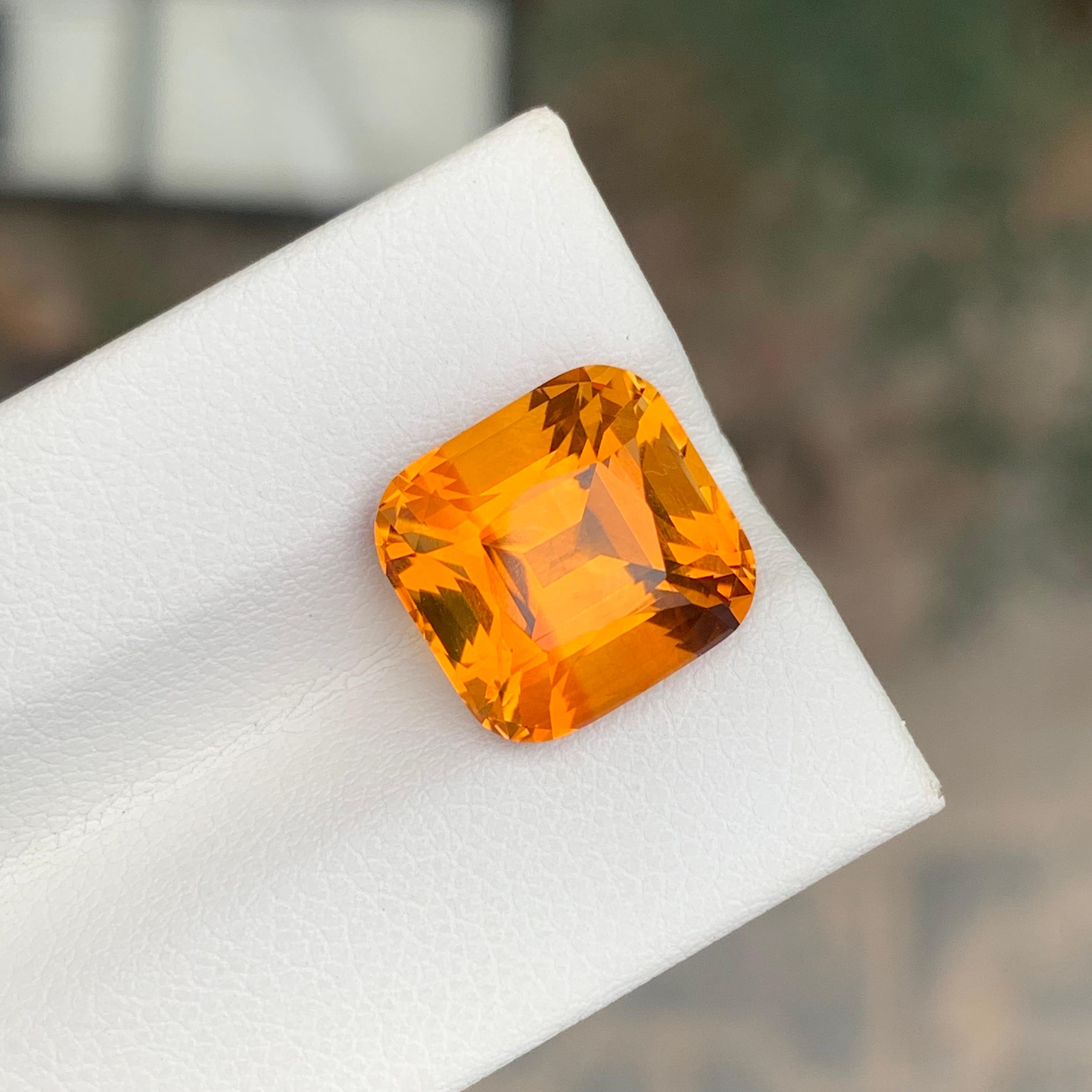Pierre précieuse naturelle taille coussin Madeira Citrine non sertie de 6,65 carats en vente 3