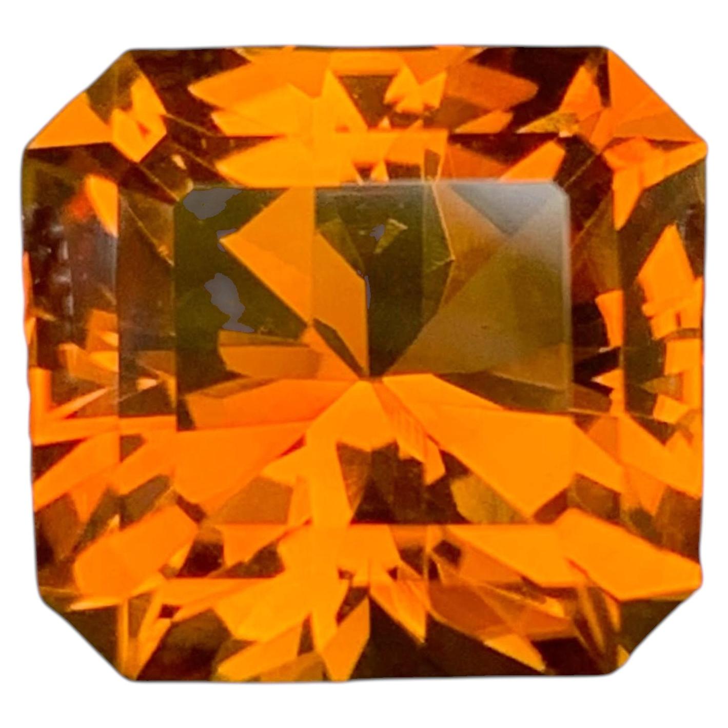 6.65 Karat Natürlicher Lose Madeira Citrin Stein Kissenschliff Portugiesischer Edelstein