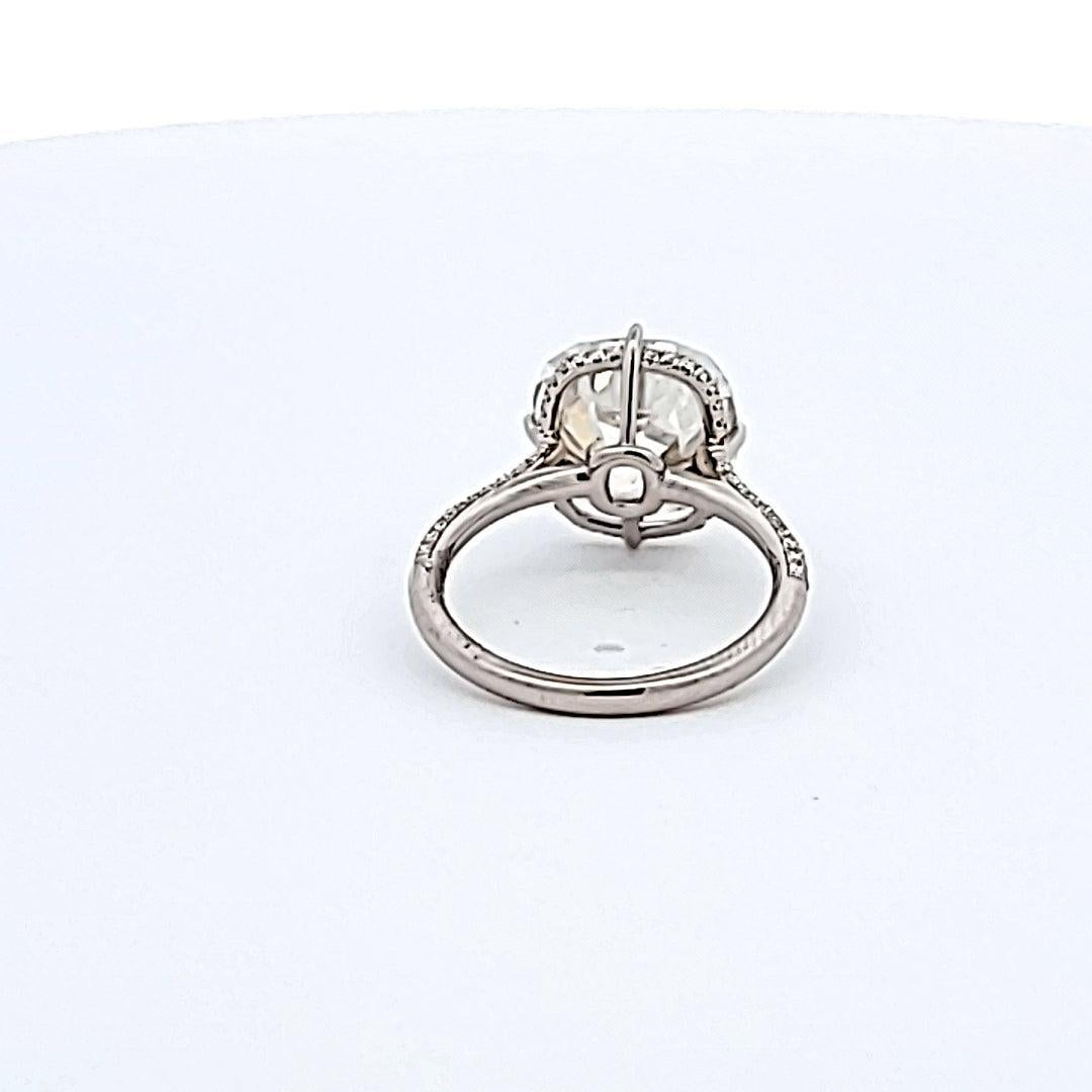 Old Mine Cut 6.65 Carat Old Miner Cut H SI2 Diamond Platinum Engagement Ring For Sale