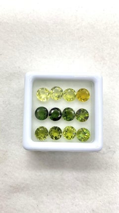 6.65 Carats Tourmaline Match Pairs, Green Tourmaline Round Gemstone