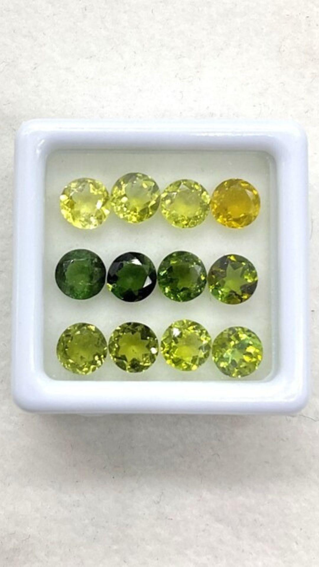 Women's or Men's 6.65 Carats Tourmaline Match Pairs, Green Tourmaline Round Gemstone For Sale