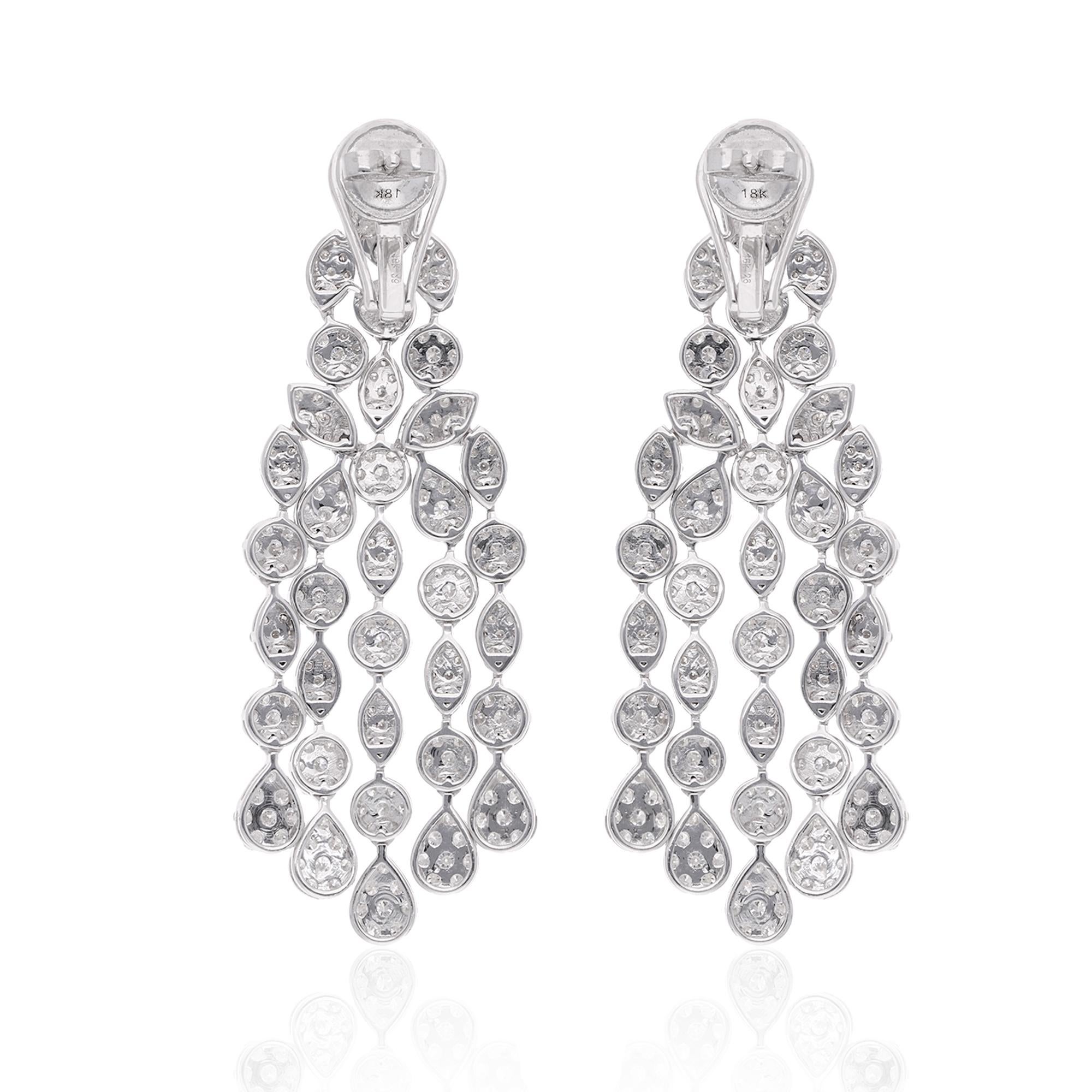 6,65 ct SI Claridad Color HI Pendientes colgantes de diamantes Joyas de oro blanco de 18 quilates en Nuevo estado para la venta en Diera, Dubai