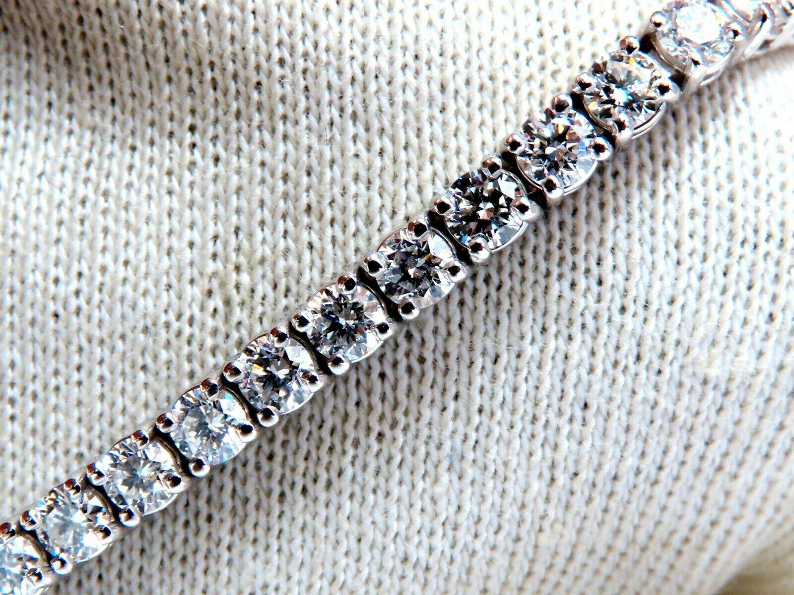 6.65 Carat Natural Diamonds Tennis Bracelet 14 Karat Gold Classic Riviera In New Condition For Sale In New York, NY