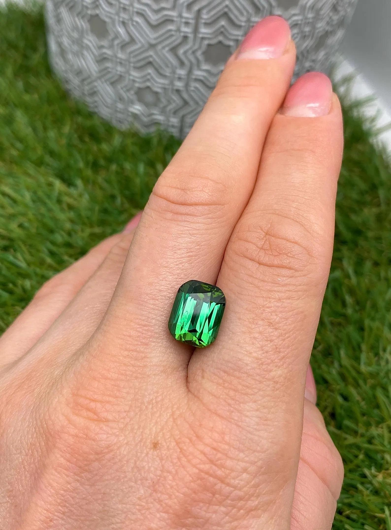 6.65Ct Tourmaline pierre précieuse naturelle, taille coussin, Afghanistan, certifié GFCO en vente 1