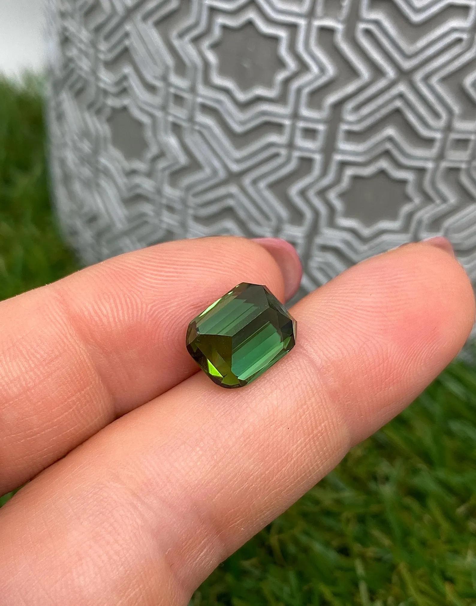 6.65Ct Tourmaline pierre précieuse naturelle, taille coussin, Afghanistan, certifié GFCO en vente 4