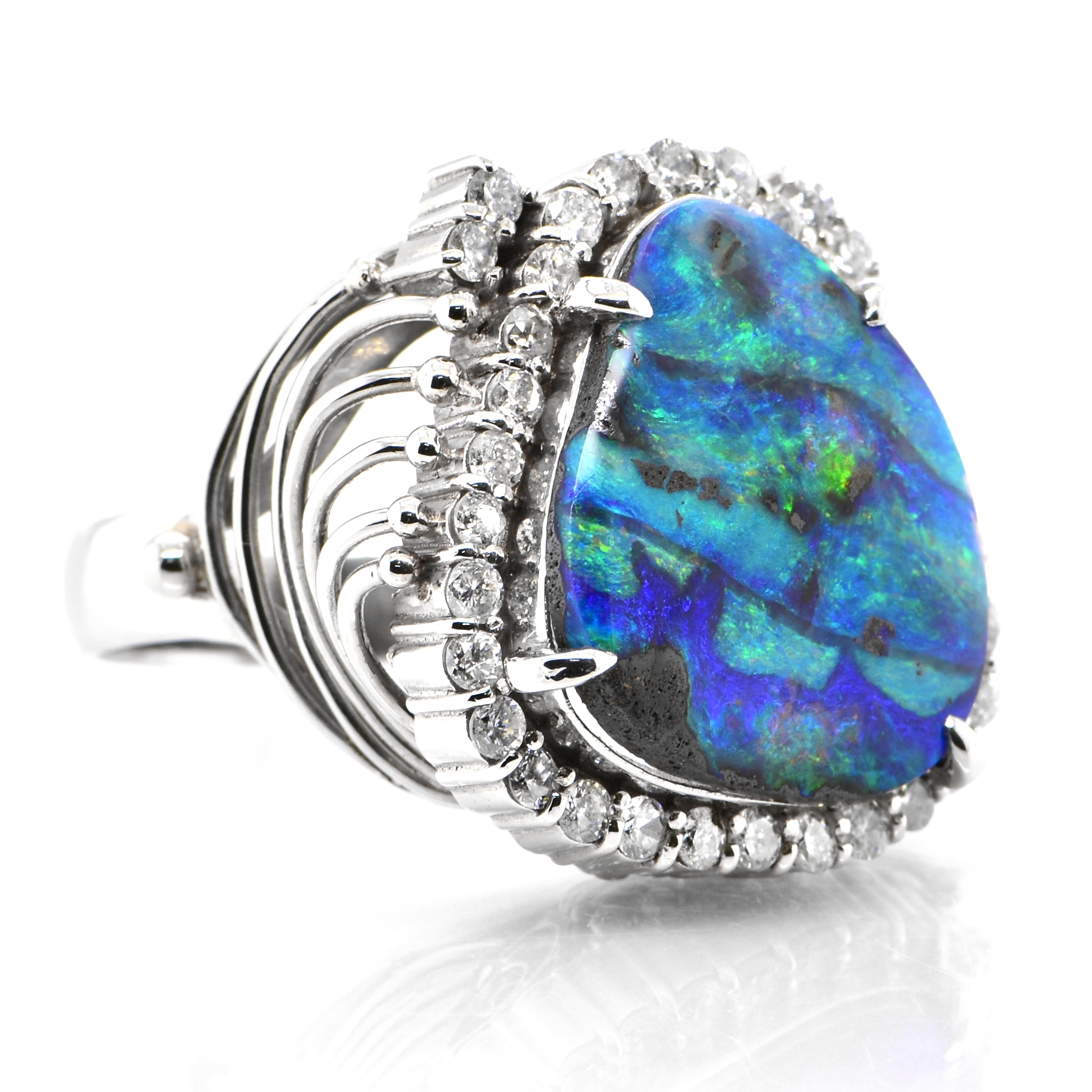 blue green opal ring