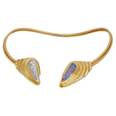 6.66 Carat Boulder Opal, Diamond, 18K Gold & Platinum Collier Necklace