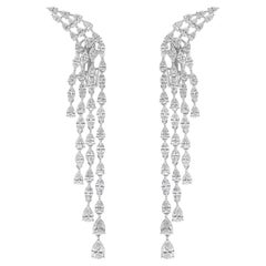 Pendientes araña de diamantes marquesa pera SI/H de 6,66 quilates y oro blanco de 18 quilates