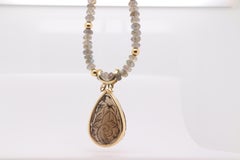 66.63 Carat Carved Smokey Quartz and Labradorite Necklace