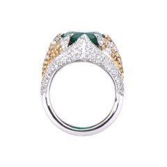 Laviere 6.67 Carat Colombian Emerald and Diamond Cocktail Ring