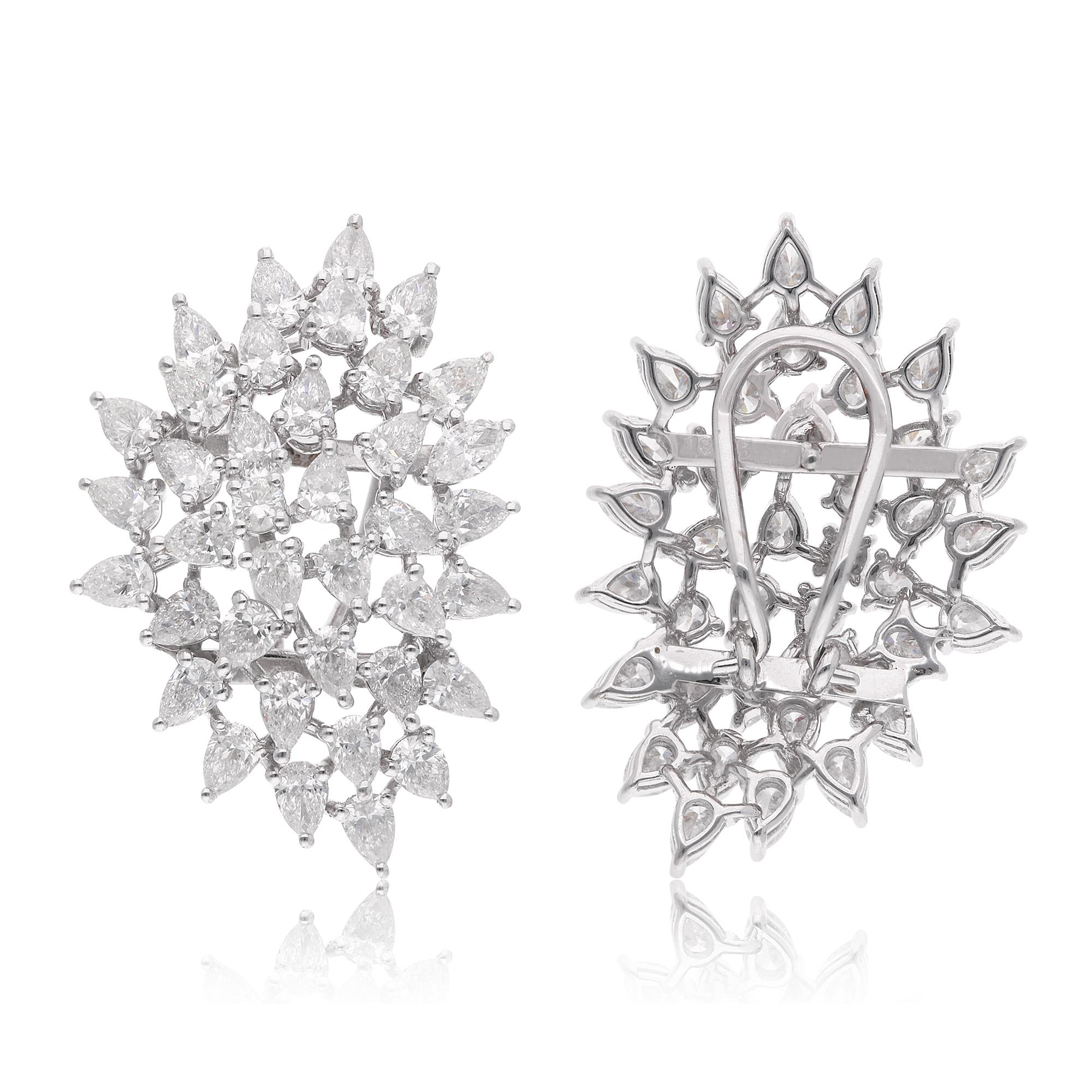 6,67 Karat SI Reinheit HI Farbe Birne Diamant Ohrstecker 18 Karat Weißgold (Moderne) im Angebot