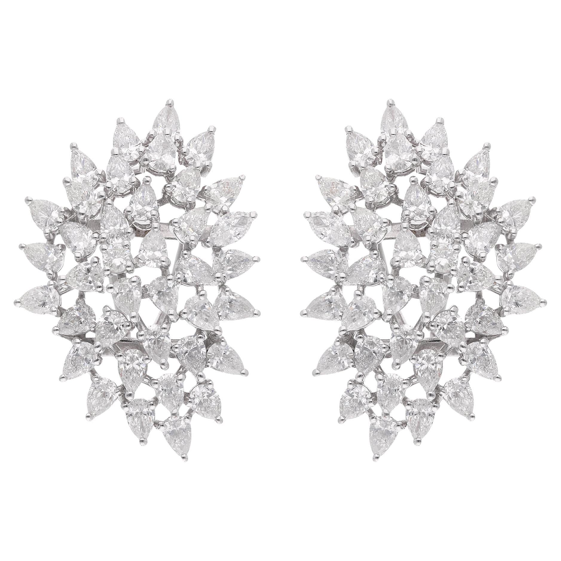 6,67 Karat SI Reinheit HI Farbe Birne Diamant Ohrstecker 18 Karat Weißgold im Angebot