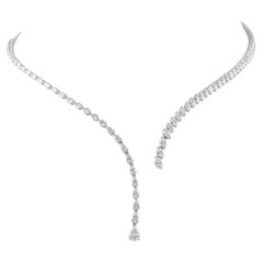 6.67 Ct SI/H Natural Diamond Open Choker Collar Necklace 14k White gold