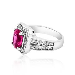 6.67ct Pink Tourmaline 14K White Gold Ring