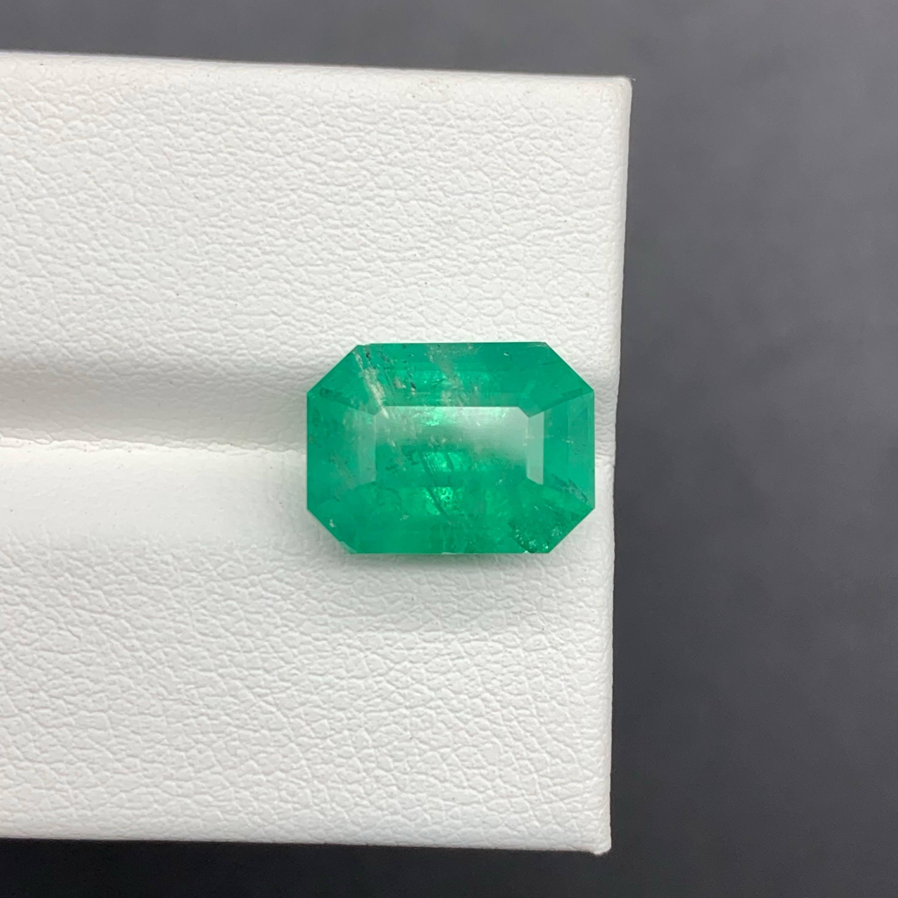 6.68 Carat AIGS Certified Emerald Stone Emerald Cut Natural Afghan Gemstone For Sale 5